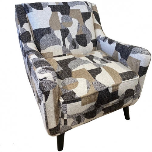 Accent Chair in Magique Fawn Multicolor Geometric Fabric